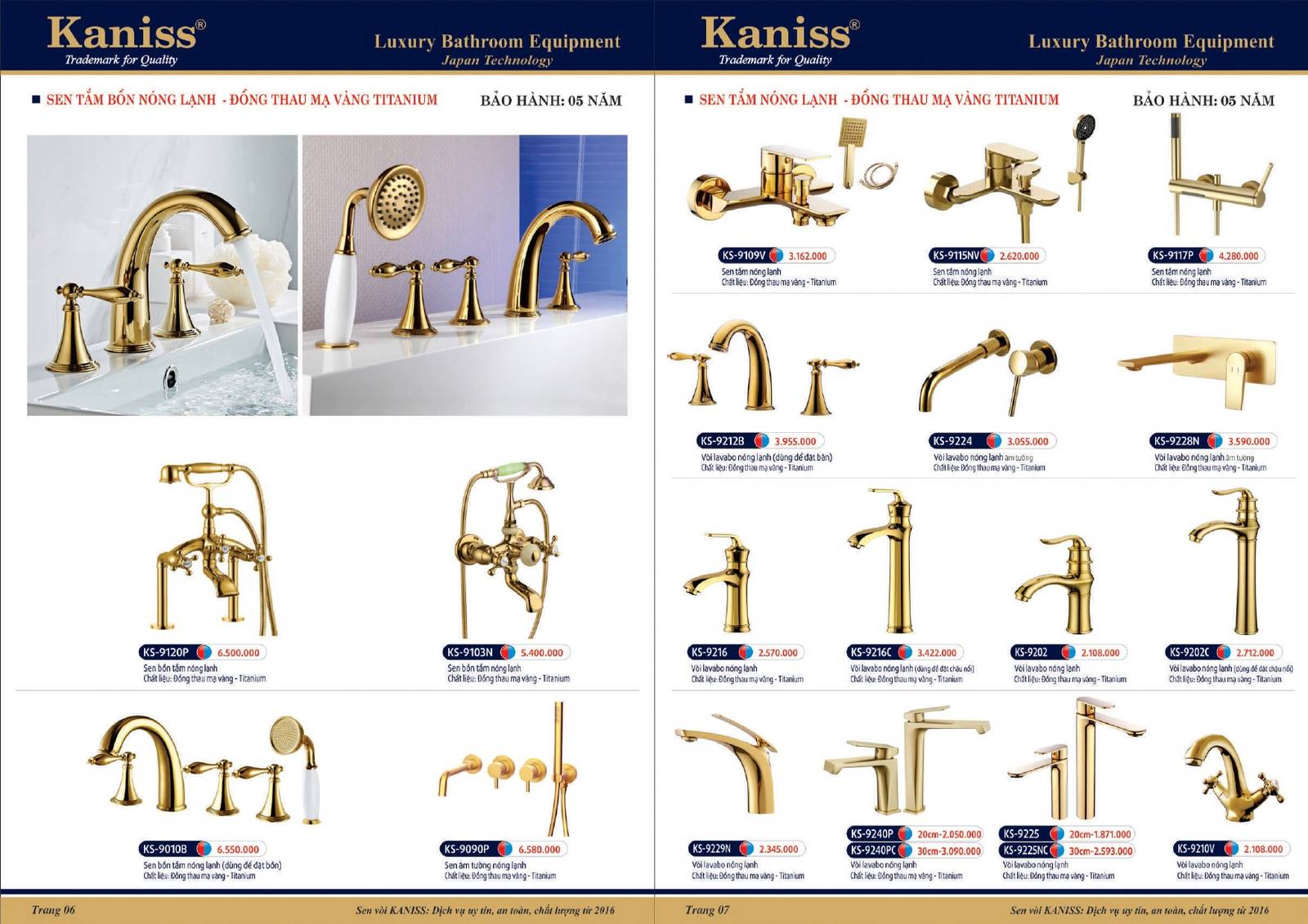 Bảng giá và Catalogue Thiết bị vệ sinh KANISS mới nhất 2025 /Page 4